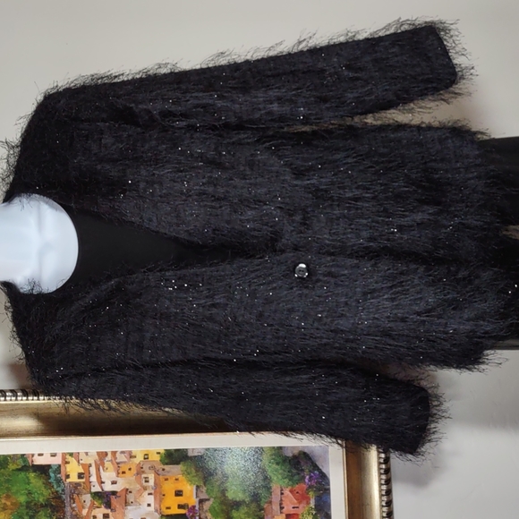 Russell Kemp Black Eyelash Fringe Jacket - Picture 1 of 7